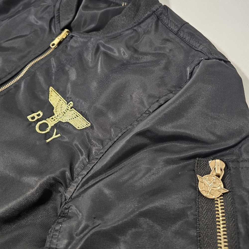 BOY London Reversible Bomber Jacket Black Gold Eagle Streetwear MA-1 - Picture 6 of 8